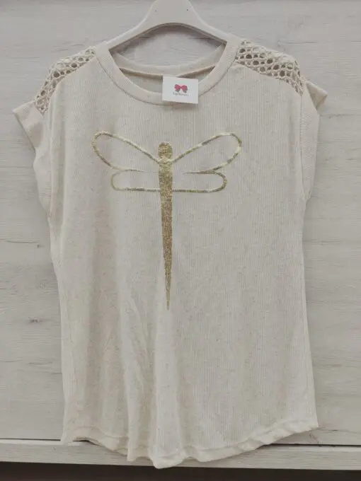 camiseta beige libélula