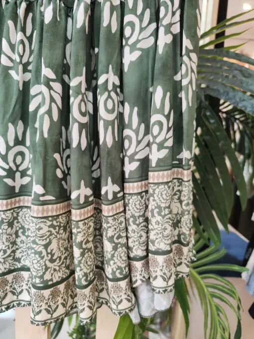 falda verde estampada