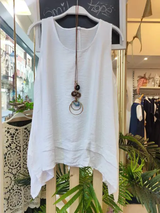 Blusa de corte holgado blanca 1