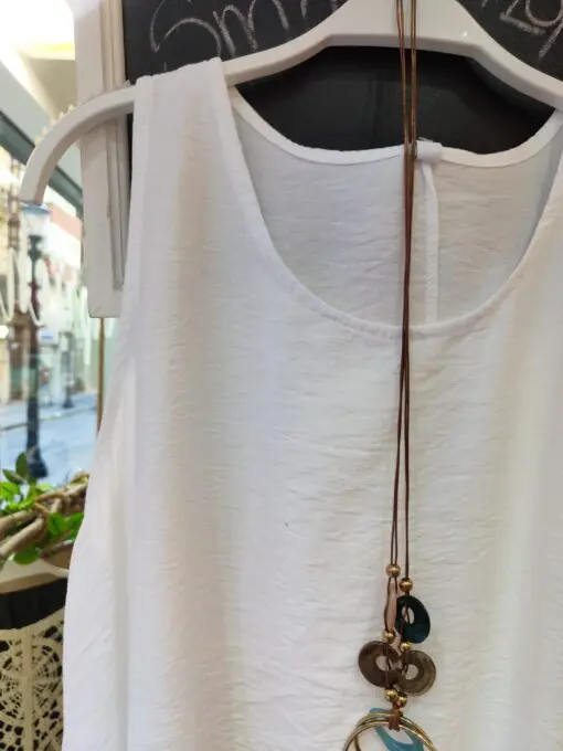 Blusa de corte holgado blanca 2