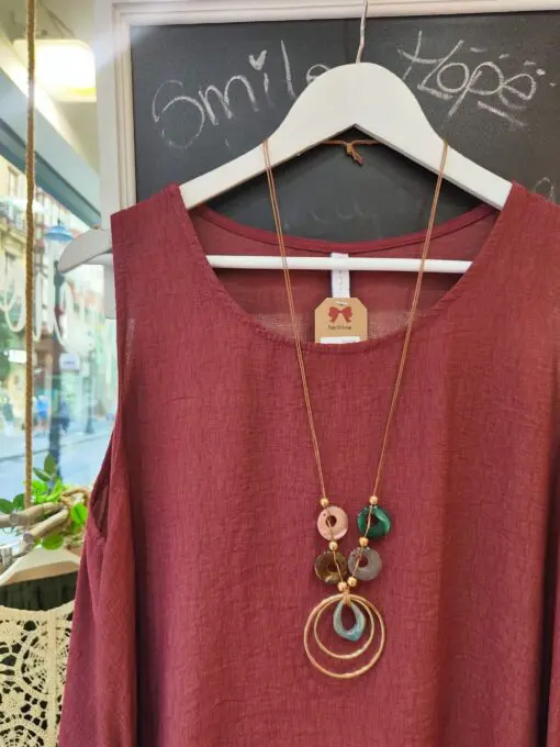 Blusa de corte holgado granate 2