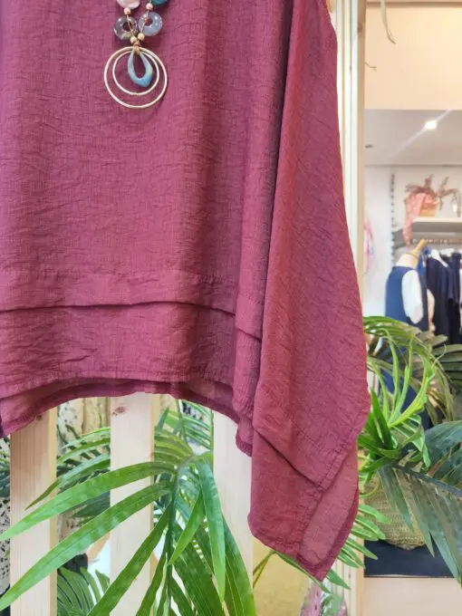 Blusa de corte holgado granate 3