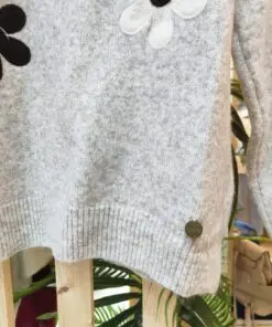 jersey beige claro flores