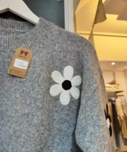 jersey gris de flores
