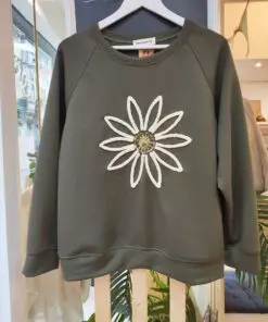 Sudadera flor verde