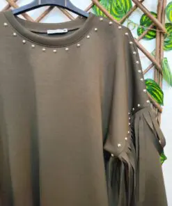 sudadera flecos marron