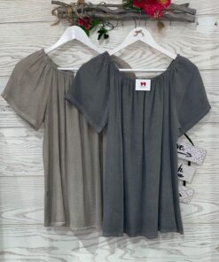 Blusa con escote de barco y manga corta. Idea para un look fresco para el verano.