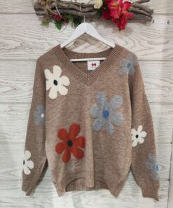 Jersey FLORES marron 1