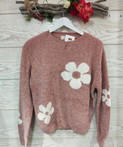 Jersey ESCARCHA en rosa. Jersey tipo chenilla calentito como nos gustan a nosotras con cuello redondo y corte tipo globo. En dos colores super bonitos que dan alegria al invierno.