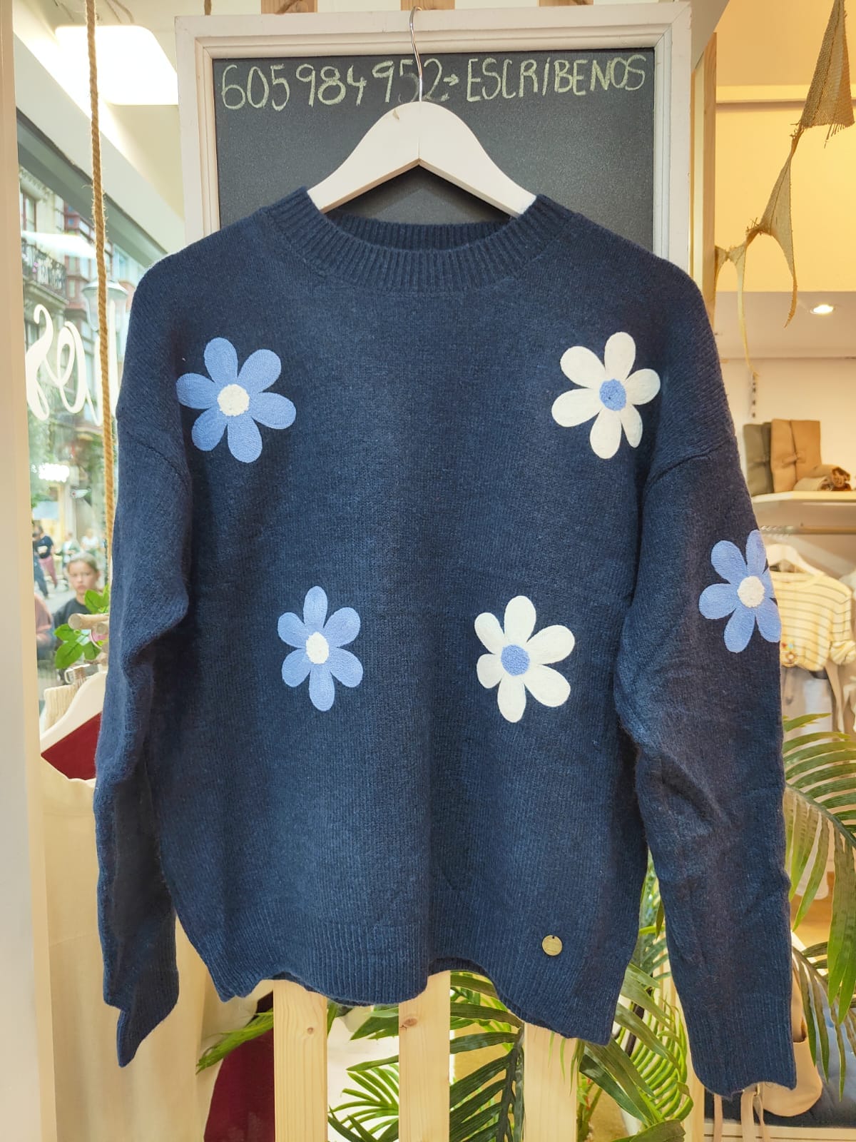 jersey azul flores jersey azul flores