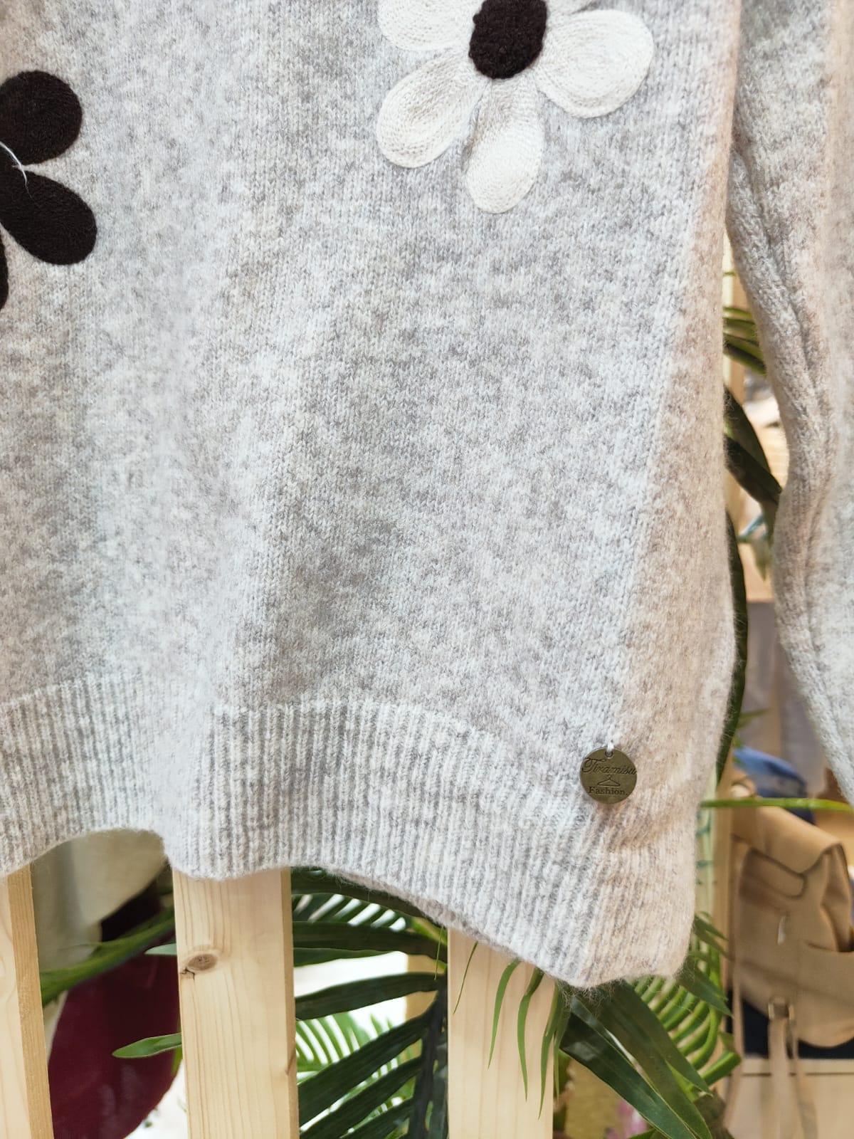 jersey beige claro flores jersey beige claro flores