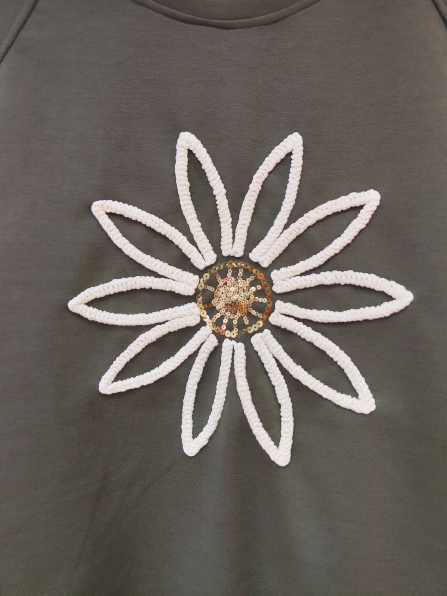 Sudadera flor verde dibujo Sudadera flor verde dibujo