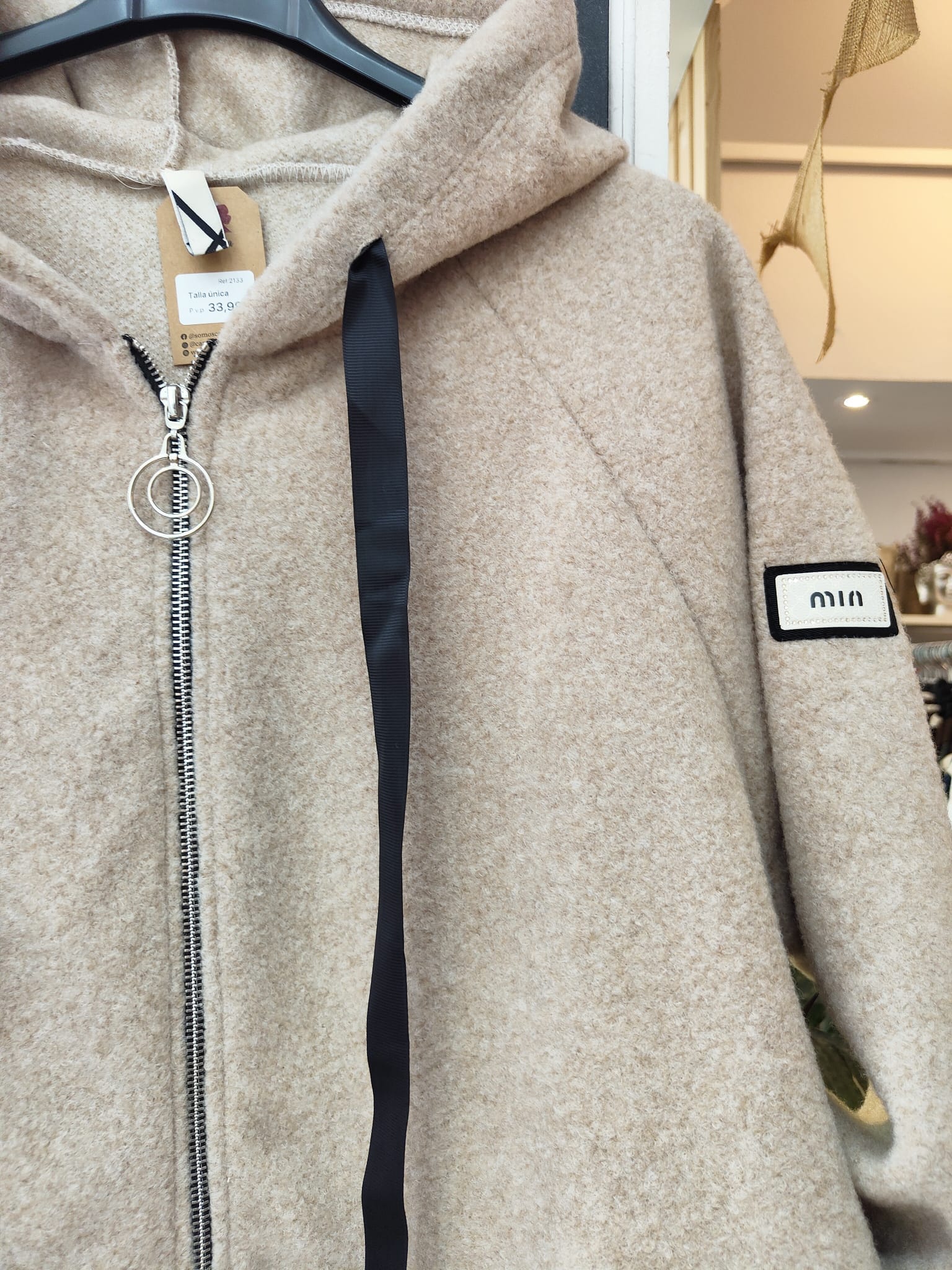 Chaqueta tostada cremallera Chaqueta tostada cremallera