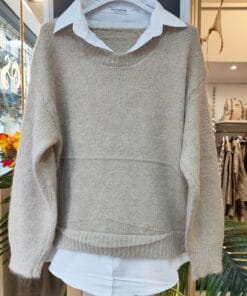 Jersey Lana con camisa incorporada