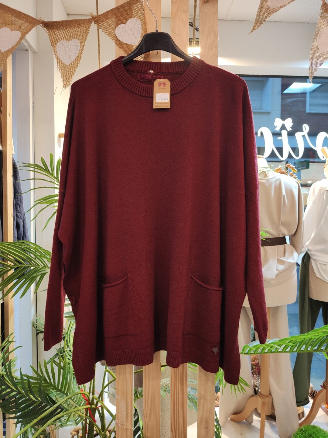 JERSEY BURDEOS | DETALLE DE BOTÓN 🔼 TALLA XXL