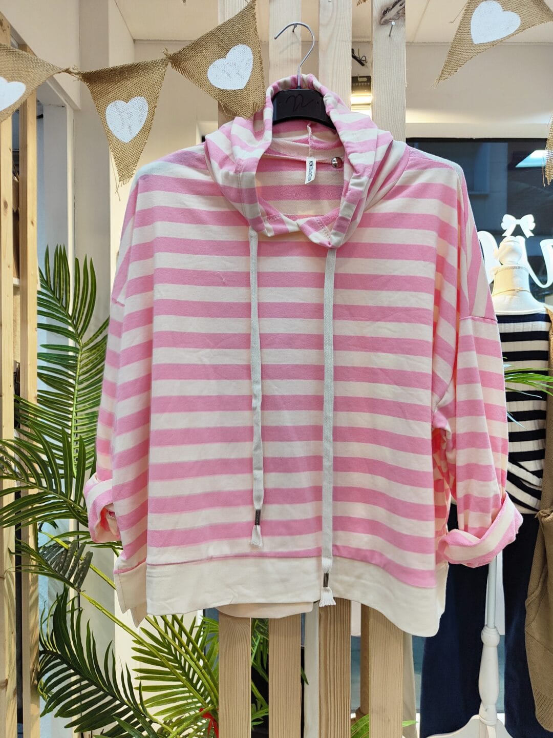 Sudadera de rayas con capucha