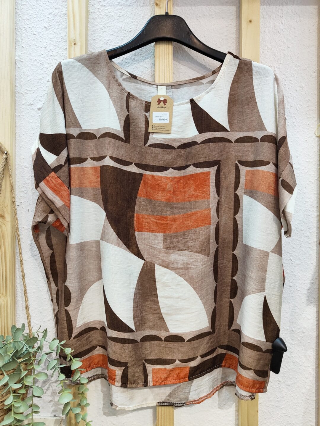 Blusa | Estampado abstracto con color