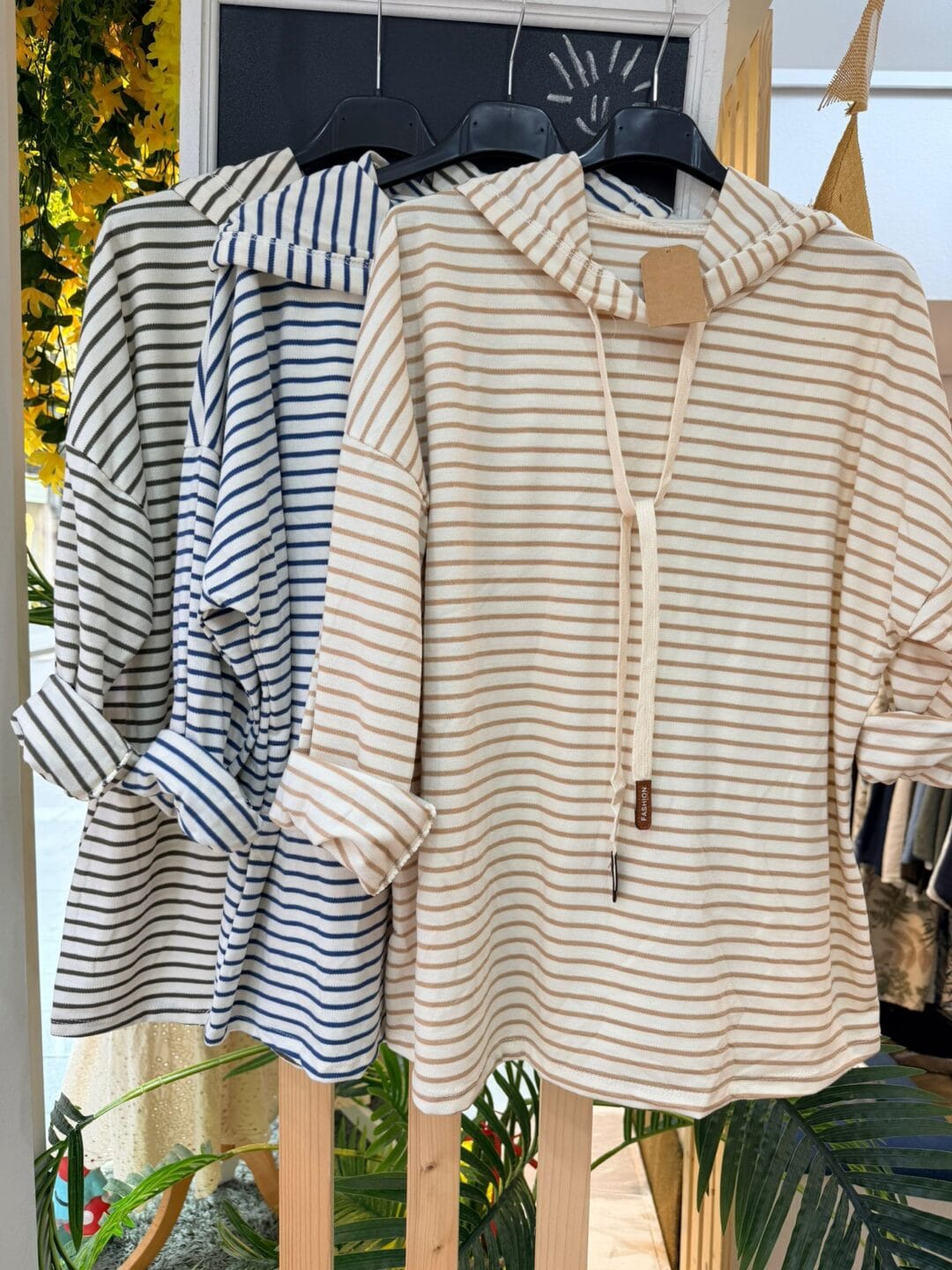 Sudadera rayas con capucha