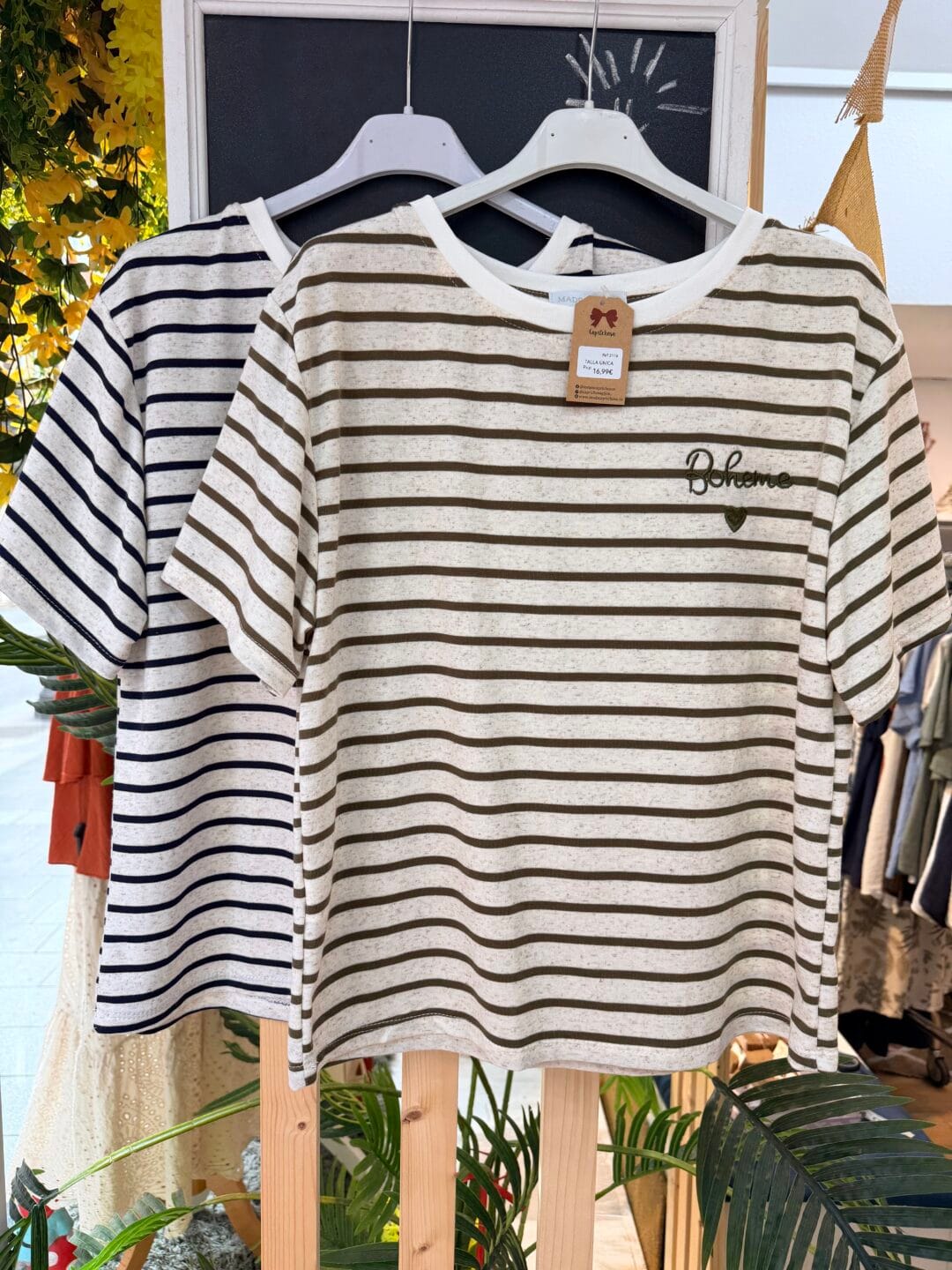Camisetas de rayas manga corta boheme