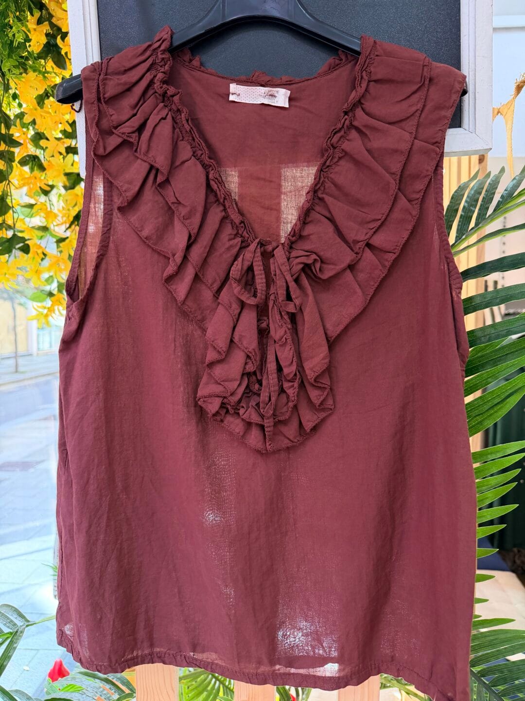 Blusa de volante de tirante o manga 3/4 | Varios colores