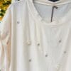 Camiseta con abalorios - Blanco