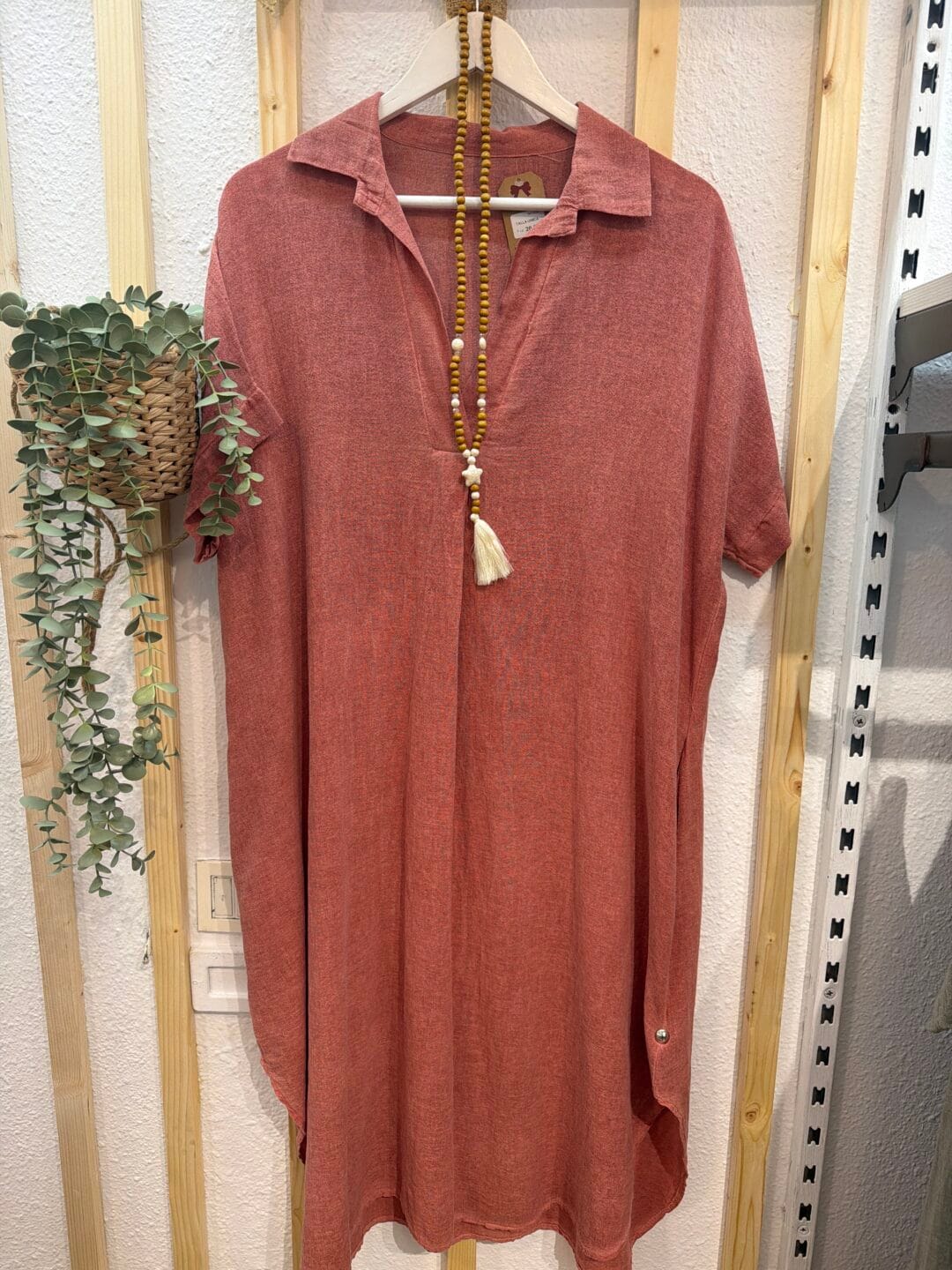 Vestido camisero liso