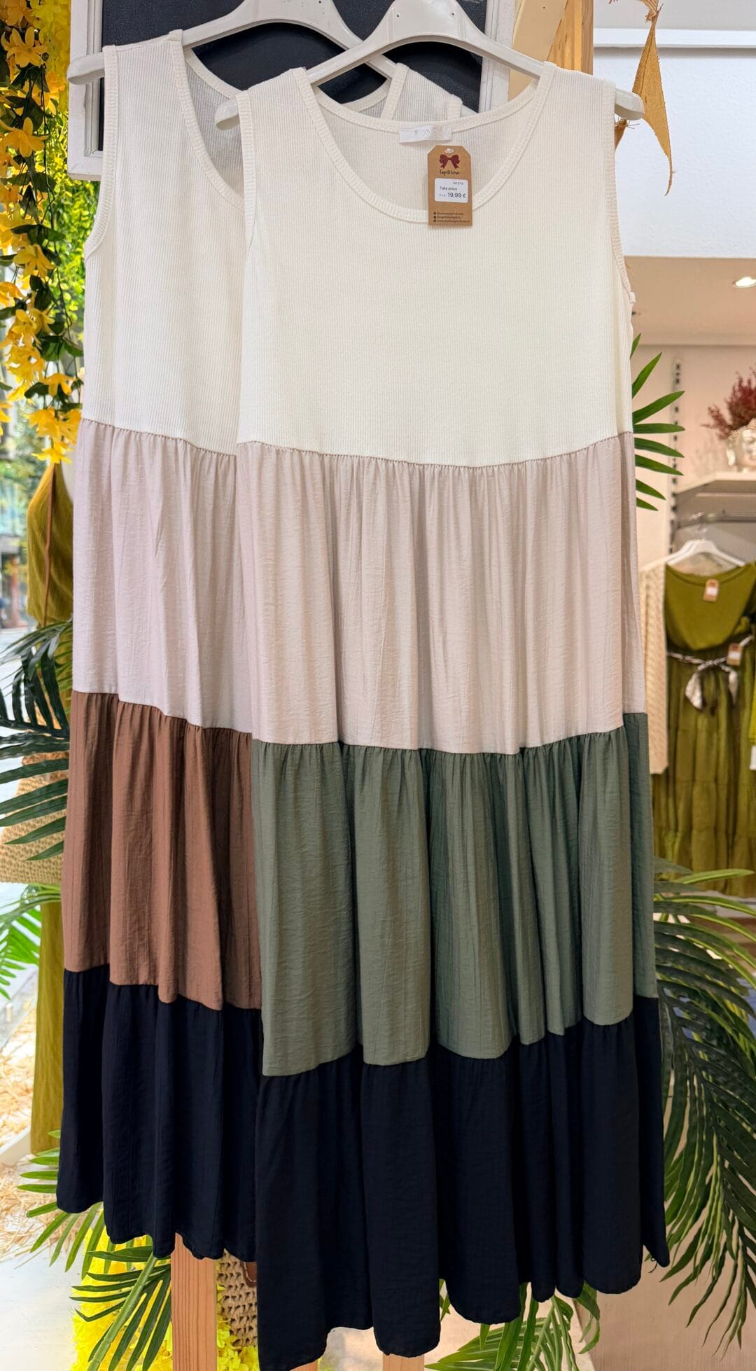 Vestido Maxi tricolor Boho