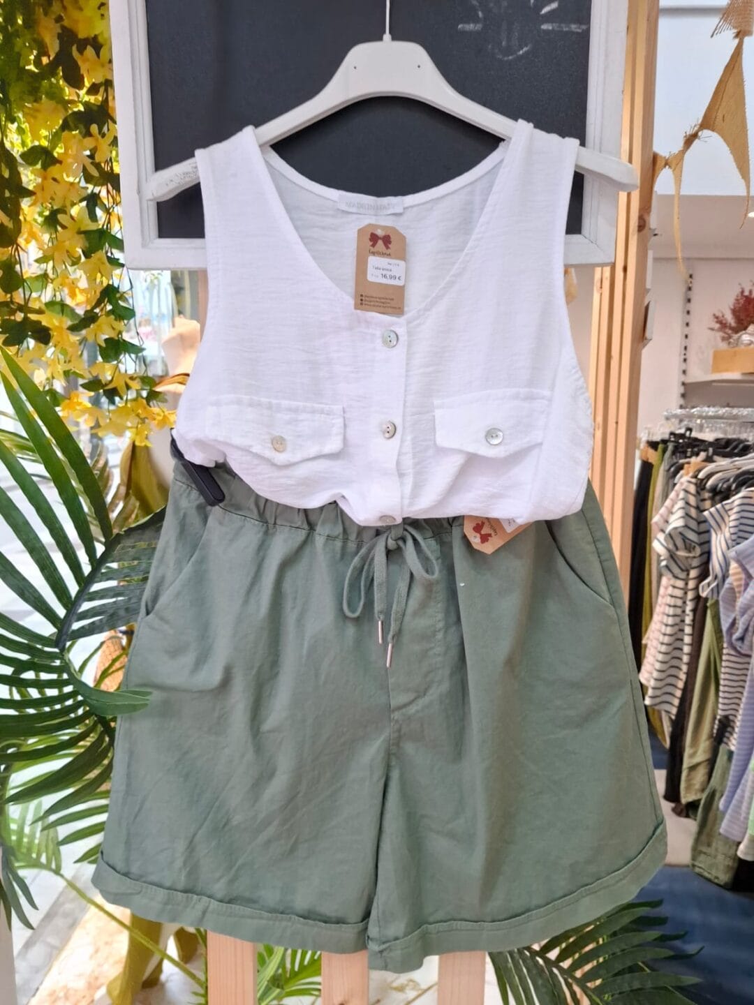 Blusa bolsillos imitación