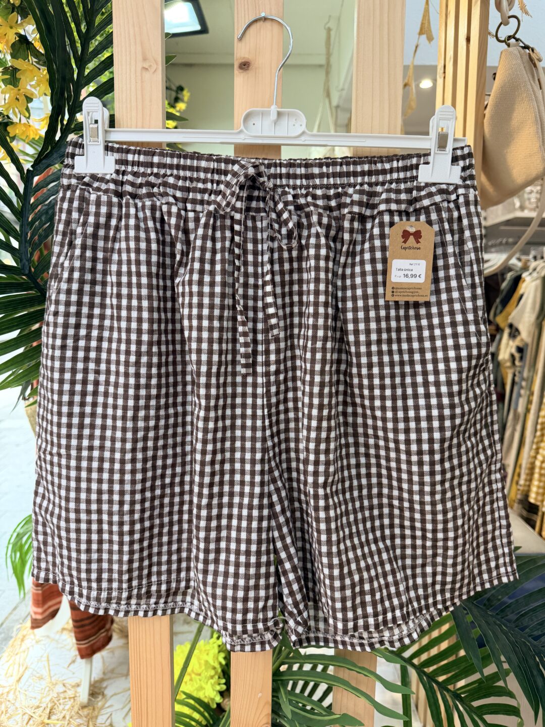 Pantalón corto de cuadros
