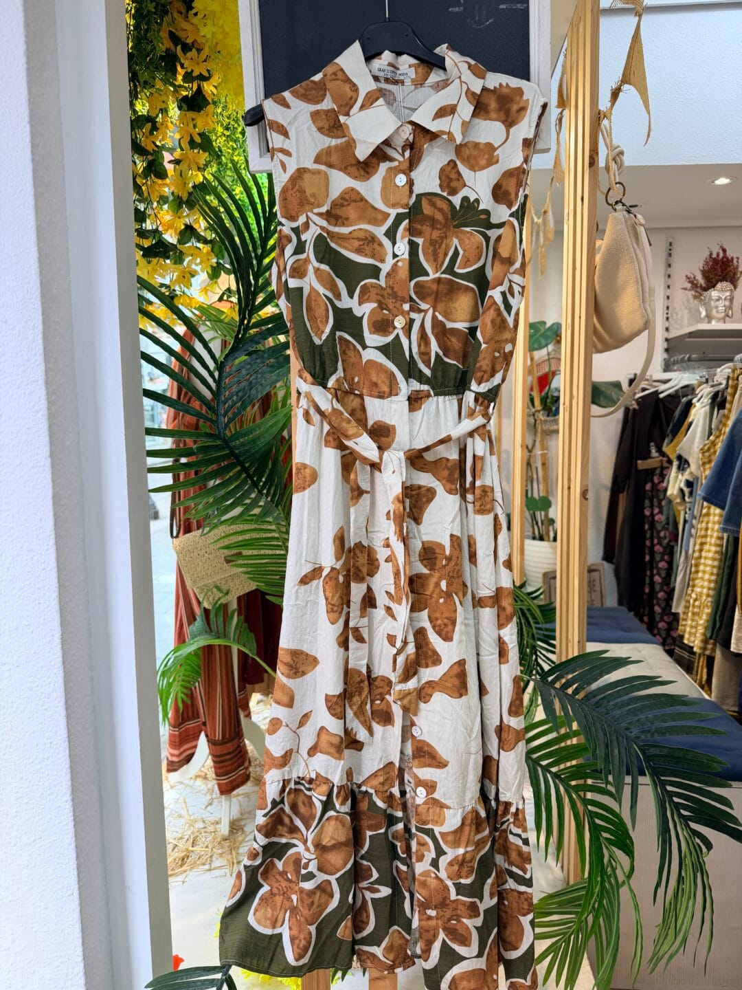 Vestido floral terracota