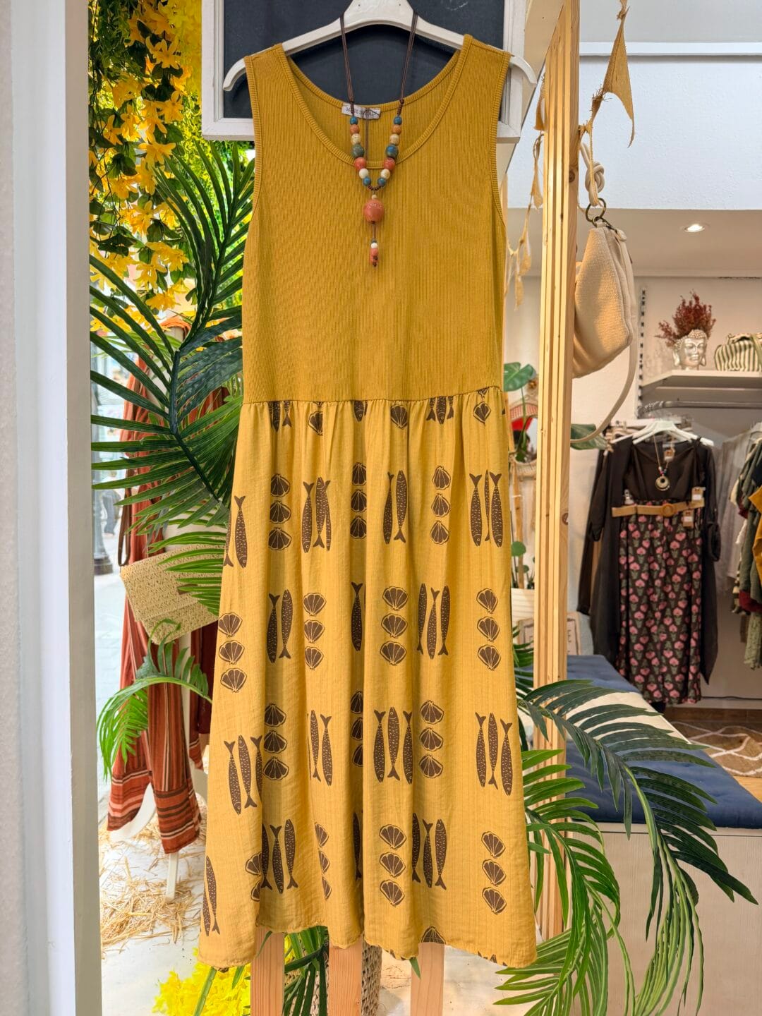 Vestido midi verano peces y conchas