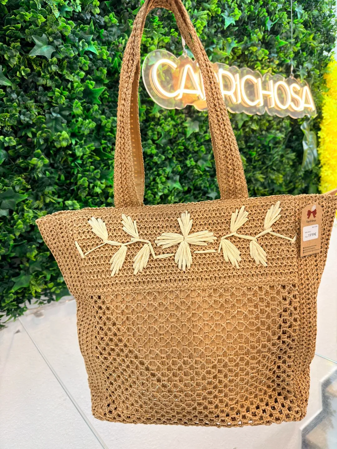 Bolso rafia floral