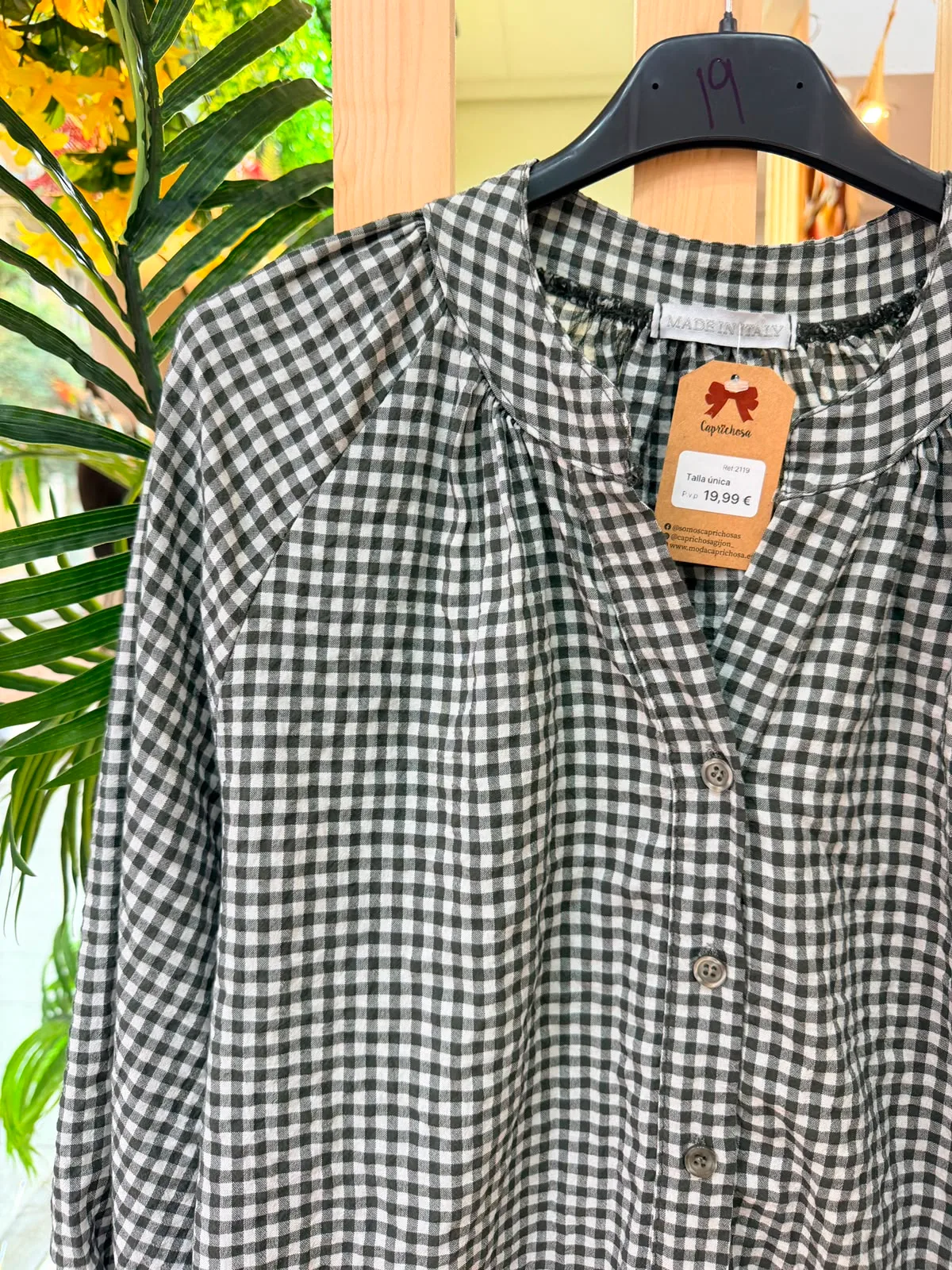 Camisa de cuadros negro