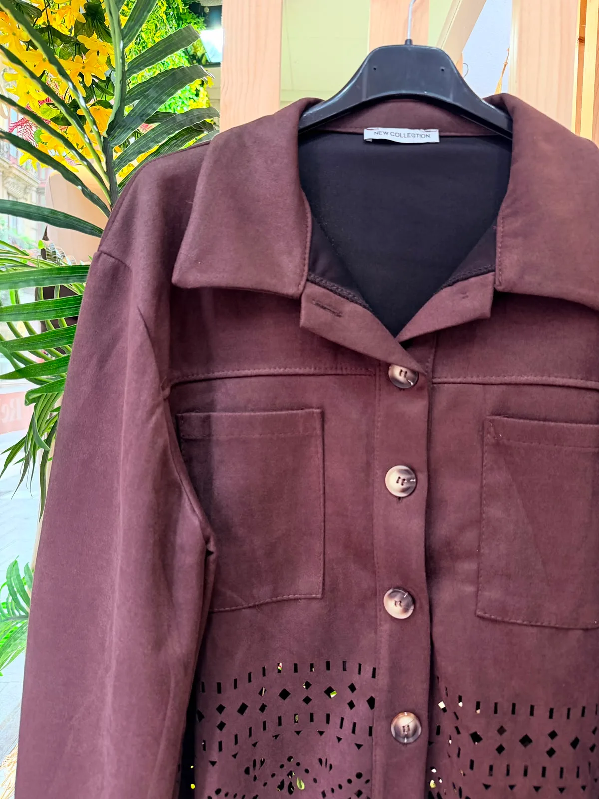 Chaqueta antelina marrón