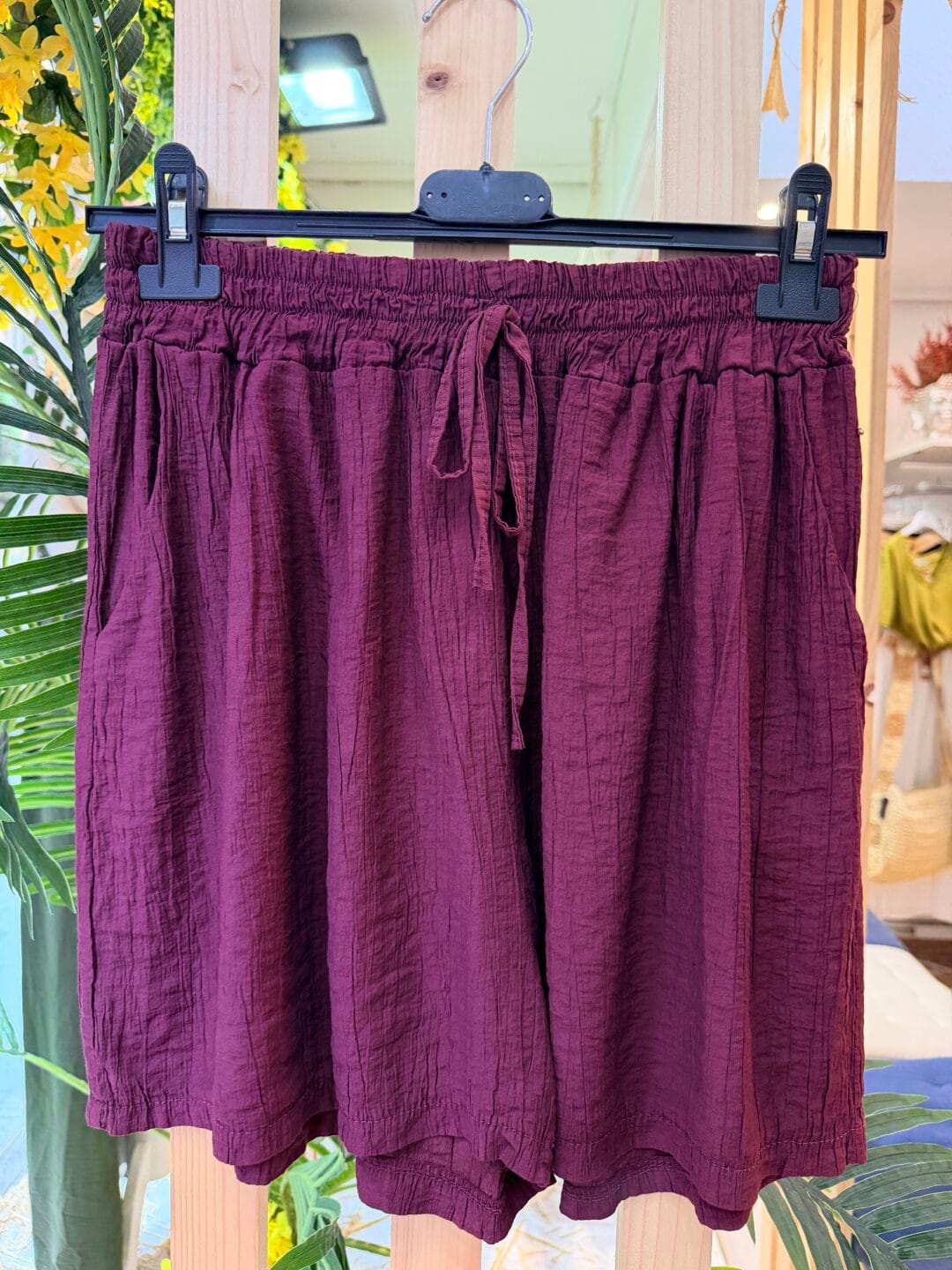 Pantalón corto efecto bambula