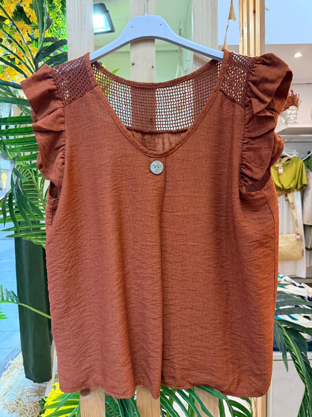 Blusa volante manga