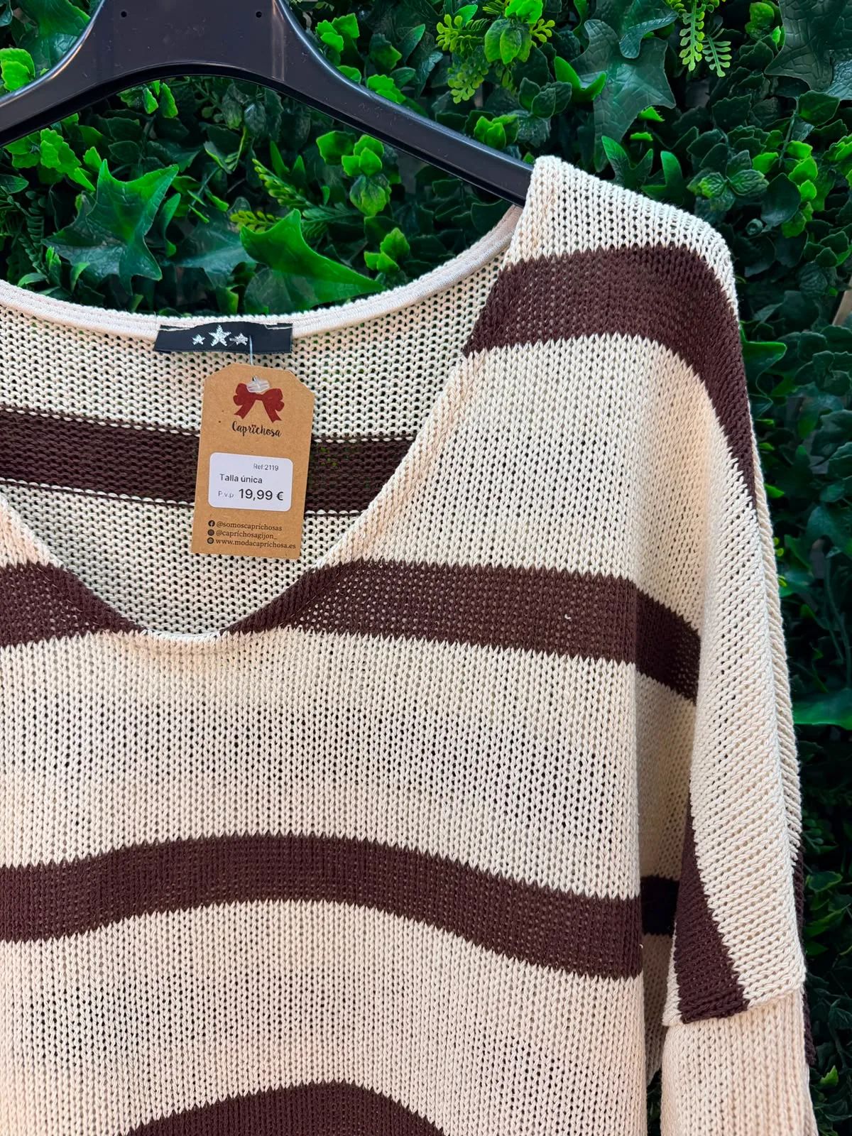 Jersey rayas beige y marrón