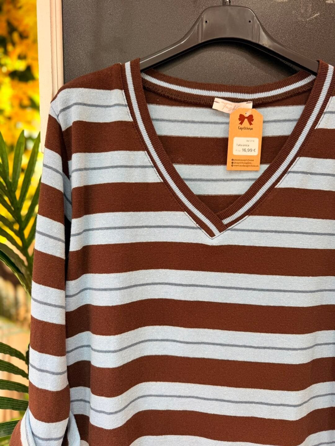 Jersey cuello en pico | Rayas horizontales