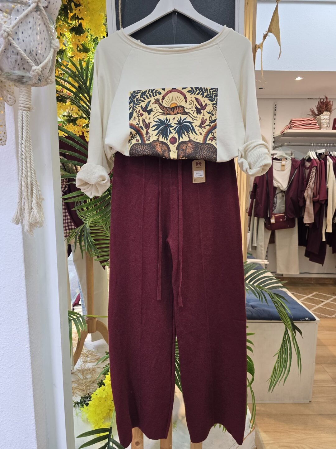 Pantalón de punto con cordón