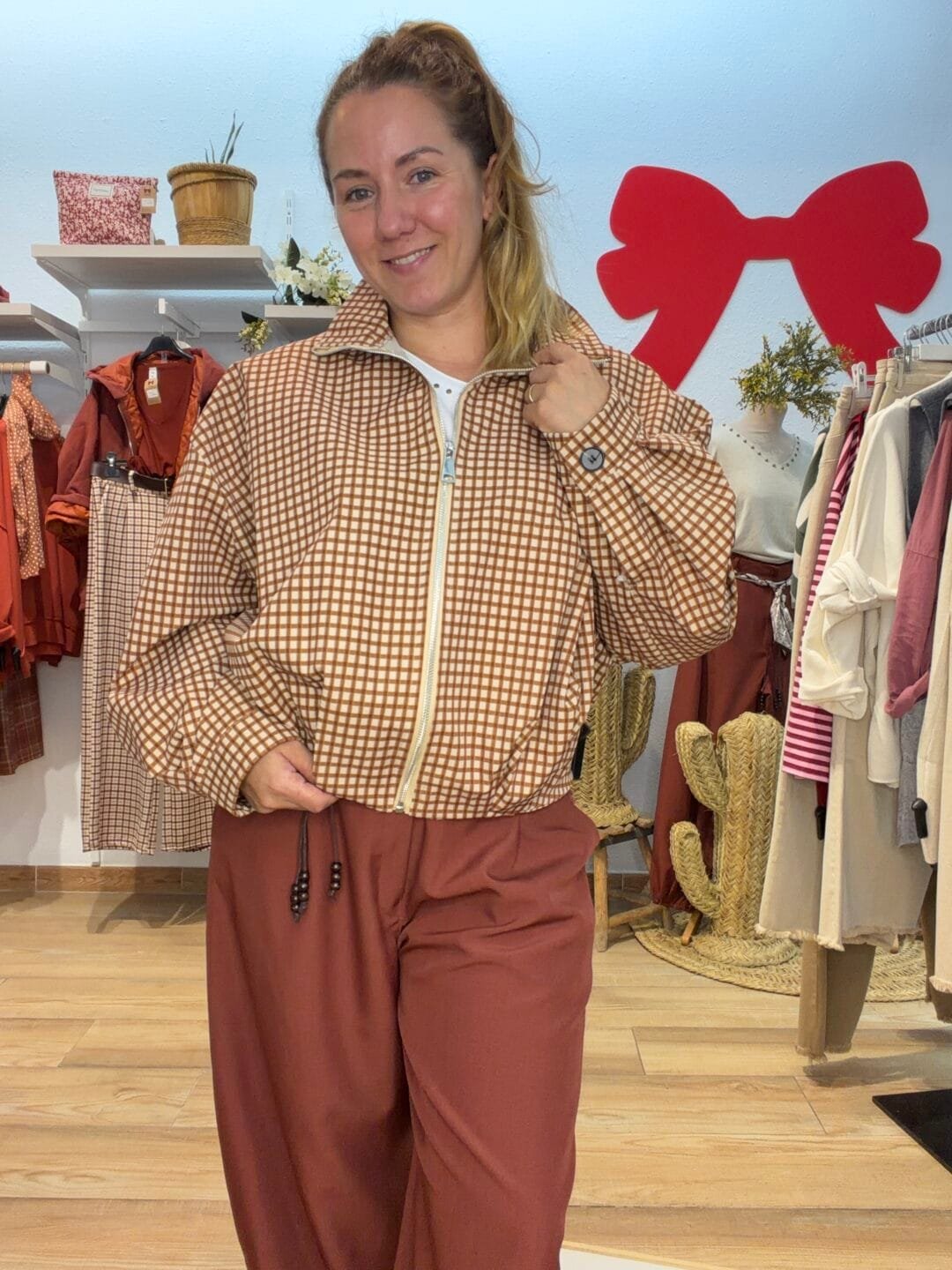 Chaqueta Bomber Cuadros
